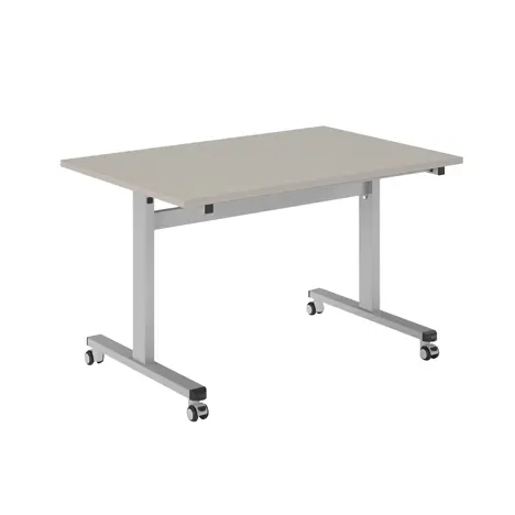Pro Flip Rectangular Table - W1200 x D800 x H725mm - Silver Legs - Light Grey